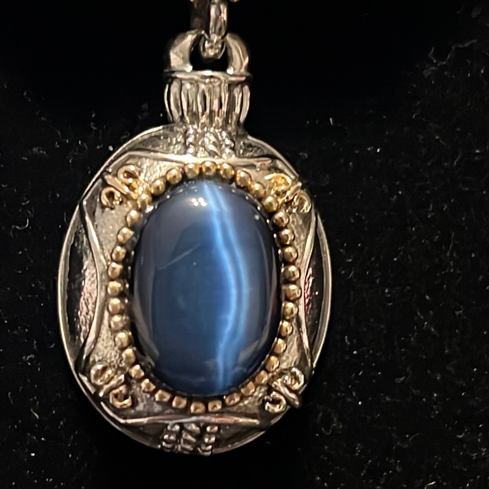 Vintage Necklace, Fashion statement blue stone detail